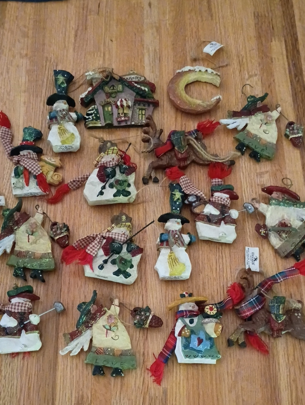 Kurt Adler Mixed Rustic Folk Christmas Ornaments - Assorted Red, Green, White